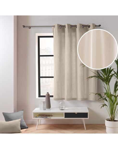 Rideau à Oeillets (135 x 180 Cm) Twily Lin, Coton / Polyester Recyclé
