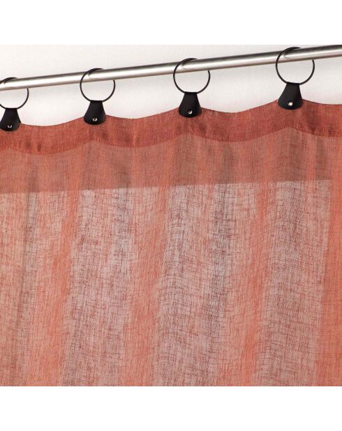 Voilage à Anneaux (140 x 240 Cm) Linka Terracotta, Voile Tissé
