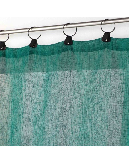 Voilage à Anneaux (140 x 280 Cm) Linka Emeraude, Voile Tissé