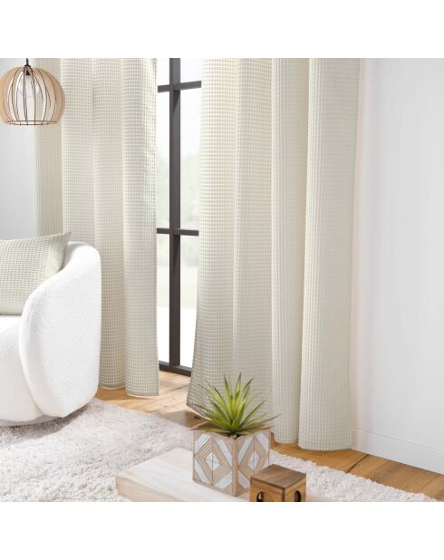 Rideau à Oeillets (140 x 260 cm) Swing Naturel, Flanelle Relief Unie