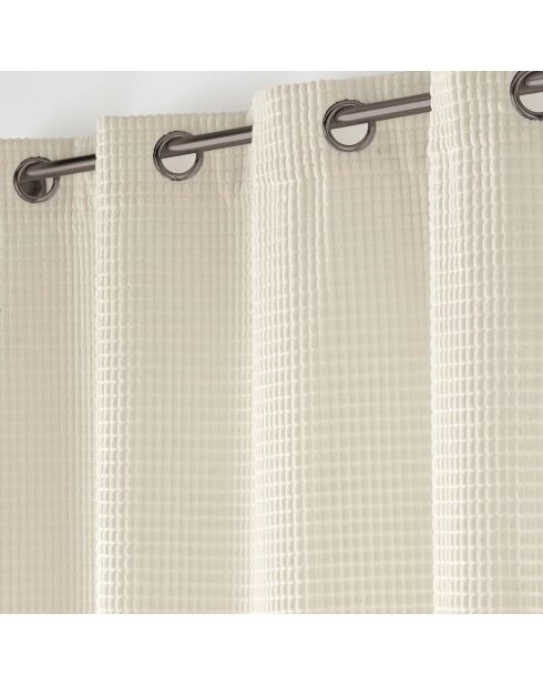 Rideau à Oeillets (140 x 260 cm) Swing Naturel, Flanelle Relief Unie