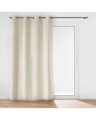 Rideau à Oeillets (140 x 260 cm) Swing Naturel, Flanelle Relief Unie