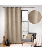 Rideau à Oeillets (140 x 260 cm) Leo Sable, Velours Chenille