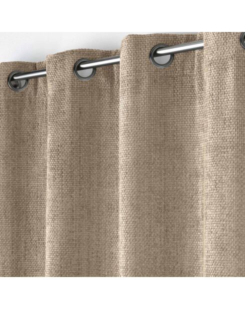 Rideau à Oeillets (140 x 260 cm) Leo Sable, Velours Chenille