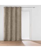 Rideau à Oeillets (140 x 260 cm) Leo Sable, Velours Chenille