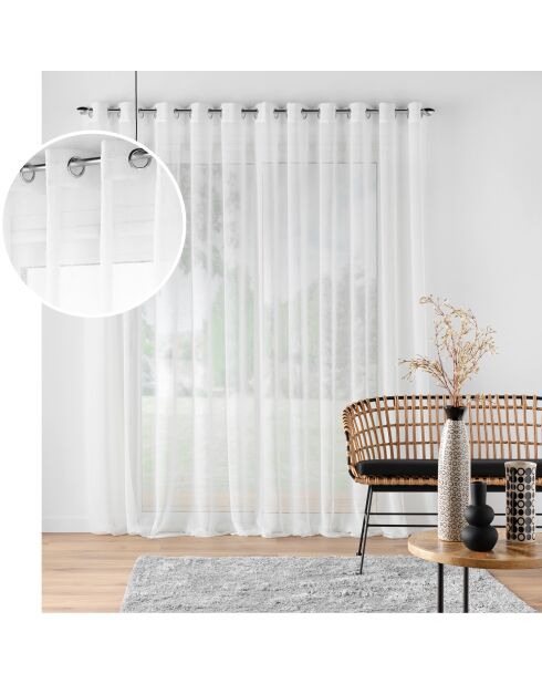 Carlino naturale trasparente con occhielli ad ampia larghezza (400 x 240 cm), velo strutturato