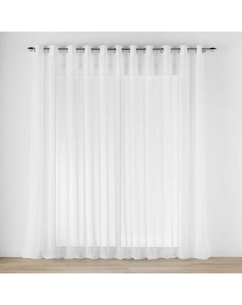 Carlino naturale trasparente con occhielli ad ampia larghezza (400 x 240 cm), velo strutturato