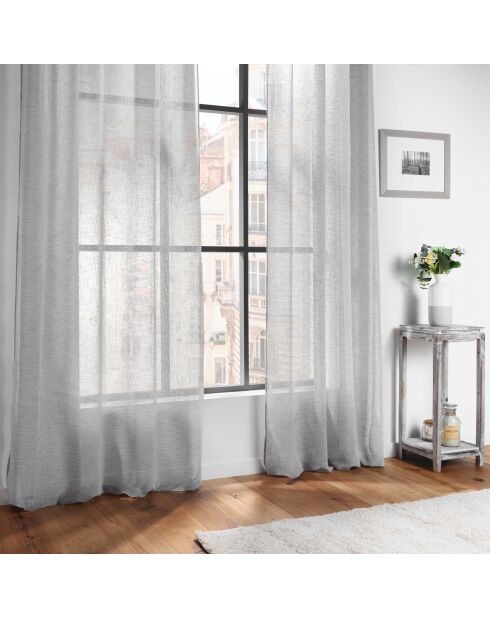 Voilage à Oeillets (140 x 240 Cm) Carlin Gris, Voile Texturé