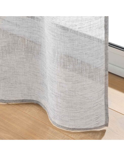 Voilage à Oeillets (140 x 240 Cm) Carlin Gris, Voile Texturé
