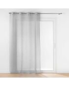 Voilage à Oeillets (140 x 240 Cm) Carlin Gris, Voile Texturé