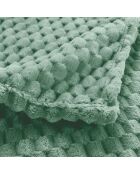 Plaid flanelle relief unie Mini Frosty sauge - 125x150 cm