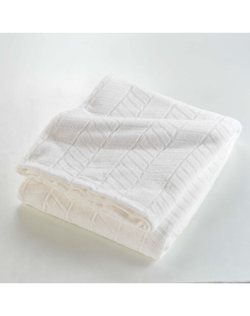 Plaid (180 x 220 cm) Arya Natural, flanella a rilievo