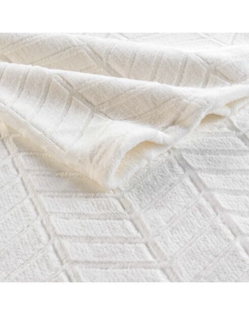 Plaid (180 x 220 cm) Arya Natural, flanella a rilievo