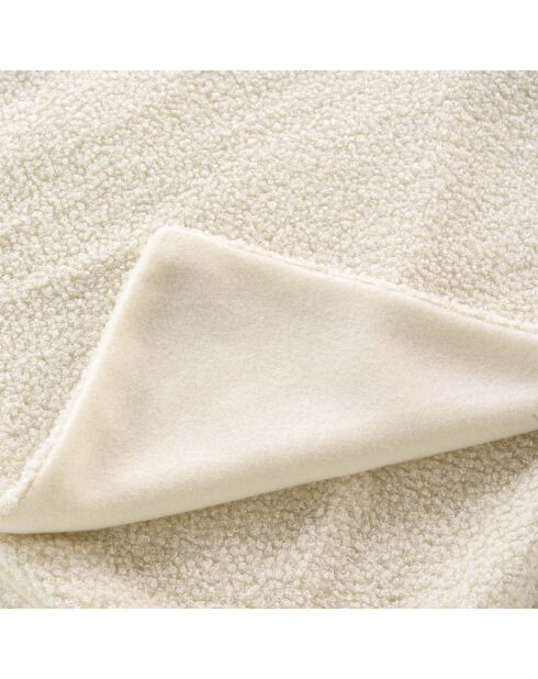 Plaid (180 x 220 cm) in lana naturale, tinta unita in boucle