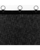 Voilage à Anneaux (140 x 240 Cm) Linka Noir, Voile Tissé
