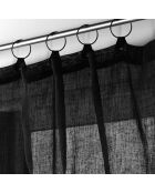 Voilage à Anneaux (140 x 240 Cm) Linka Noir, Voile Tissé