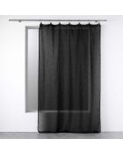 Voilage à Anneaux (140 x 240 Cm) Linka Noir, Voile Tissé