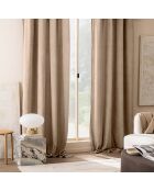 Rideau à oeillets bouclette unie Winona sable - 140x260 cm