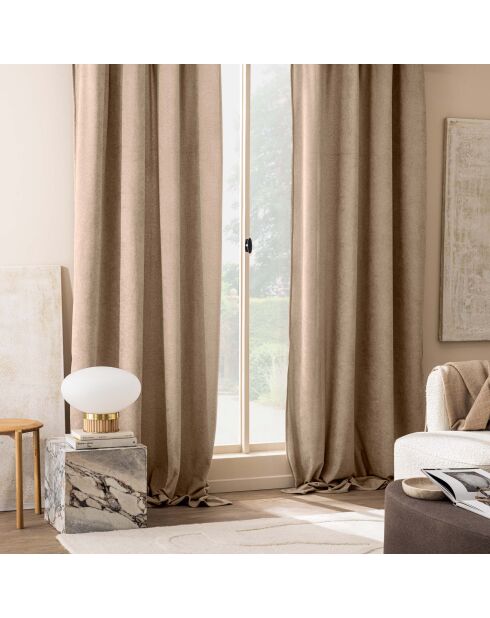Rideau à oeillets bouclette unie Winona sable - 140x260 cm