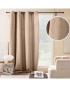 Rideau à Oeillets (140 x 260 cm) Winona Sable, Bouclette Unie