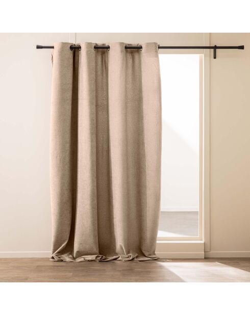 Rideau à Oeillets (140 x 260 cm) Winona Sable, Bouclette Unie