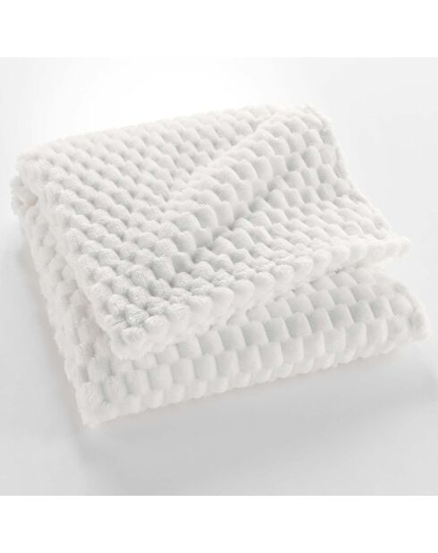 Plaid (125 x 150 cm) Mini Frosty Naturel, Flanelle Relief Unie