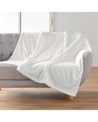 Plaid (125 x 150 cm) Mini Frosty Naturel, Flanelle Relief Unie