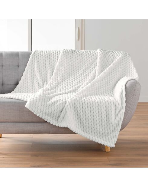 Plaid (125 x 150 cm) Mini Frosty Naturel, Flanelle Relief Unie