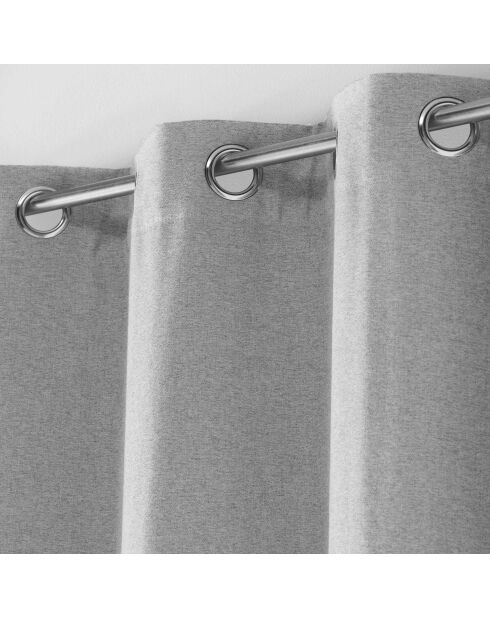 Rideau à Oeillets (135 x 240 cm) Chinea Gris, Occultant Chambray