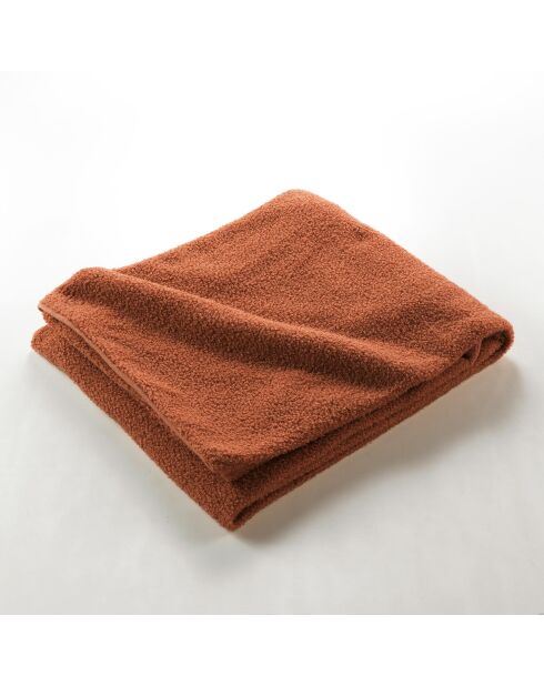 Plaid Wooly Terracotta (180 x 220 cm), tinta unita in boucle