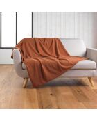 Plaid Wooly Terracotta (180 x 220 cm), tinta unita in boucle