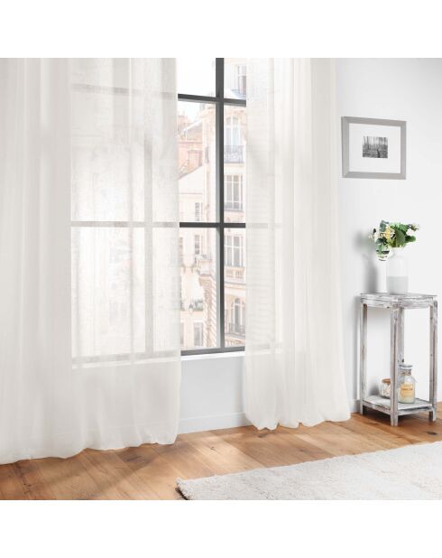 Carlino trasparente con occhielli (140 x 240 cm), naturale, velo testurizzato