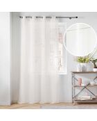 Carlino trasparente con occhielli (140 x 240 cm), naturale, velo testurizzato