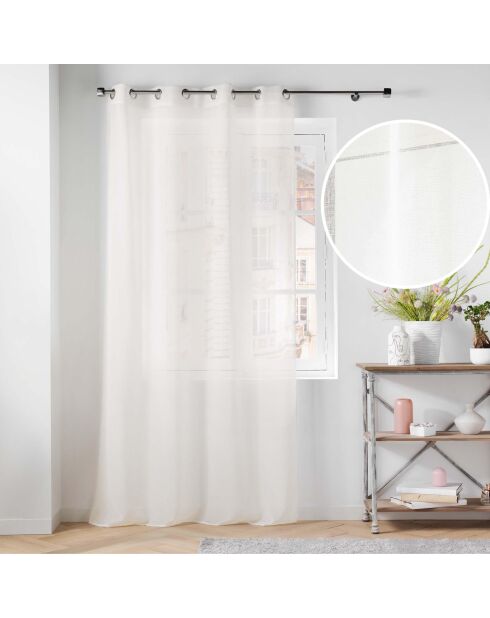 Carlino trasparente con occhielli (140 x 240 cm), naturale, velo testurizzato