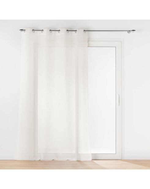 Carlino trasparente con occhielli (140 x 240 cm), naturale, velo testurizzato