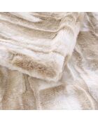 Calda coperta invernale (125 x 150 cm) in cheyenne naturale, pelliccia sintetica e sherpa