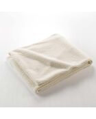 Plaid (125 x 150 cm) in lana naturale, tinta unita in bouclé