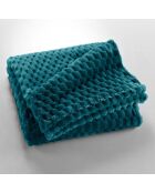 Plaid flanelle relief unie Mini Frosty bleu - 125x150 cm