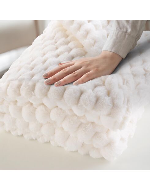 Calda coperta invernale (180 x 220 cm) Frosty Natural, pelliccia sintetica e sherpa