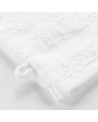 2 Gants de Toilette (15 x 21 cm) Elegance Blanc, 100 % Coton Uni