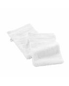 2 Gants de Toilette (15 x 21 cm) Elegance Blanc, 100 % Coton Uni