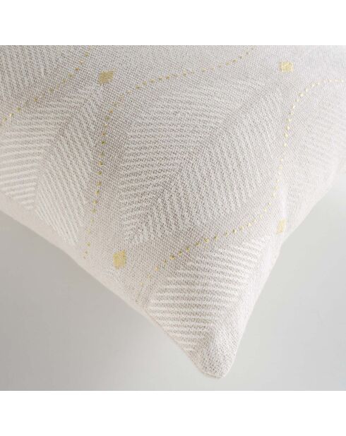 Coussin Déhoussable (30 x 50 cm) Maho Blanc, Polycoton Imprimé Métallisé
