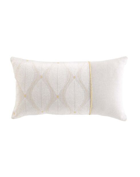 Coussin Déhoussable (30 x 50 cm) Maho Blanc, Polycoton Imprimé Métallisé