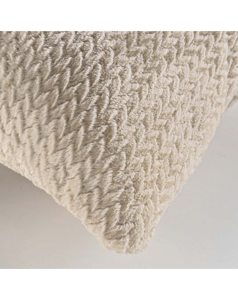 Coussin Déhoussable (45 x 45 cm) Flanela Beige, Flanelle Relief Unie