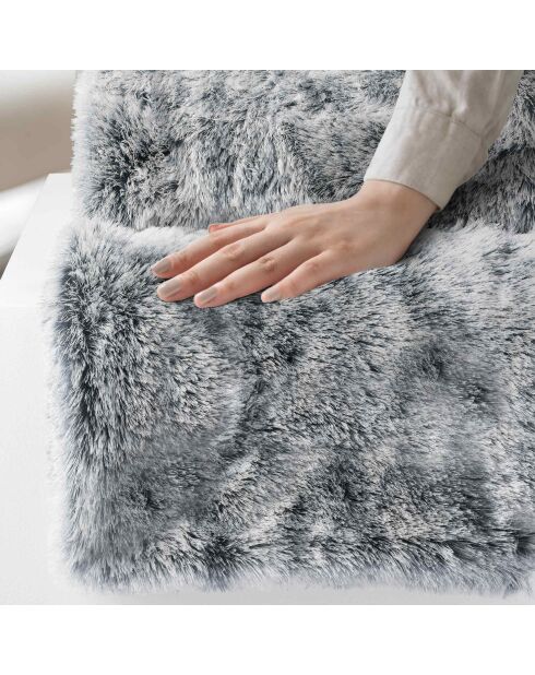 Coperta invernale calda (180 x 220 cm) grigio antartico, pelliccia sintetica