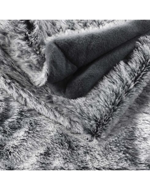 Coperta invernale calda (180 x 220 cm) grigio antartico, pelliccia sintetica