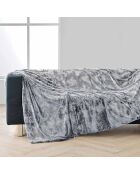 Coperta invernale calda (180 x 220 cm) grigio antartico, pelliccia sintetica