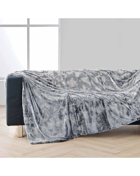 Coperta invernale calda (180 x 220 cm) grigio antartico, pelliccia sintetica