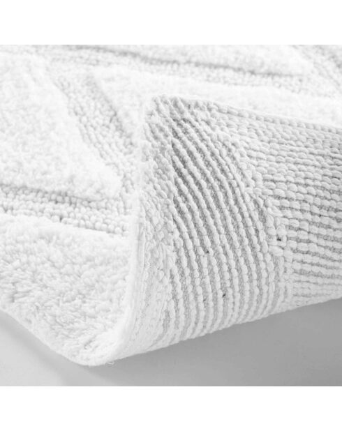 Tapis de bain coton tufte Thais blanc - 50x80 cm