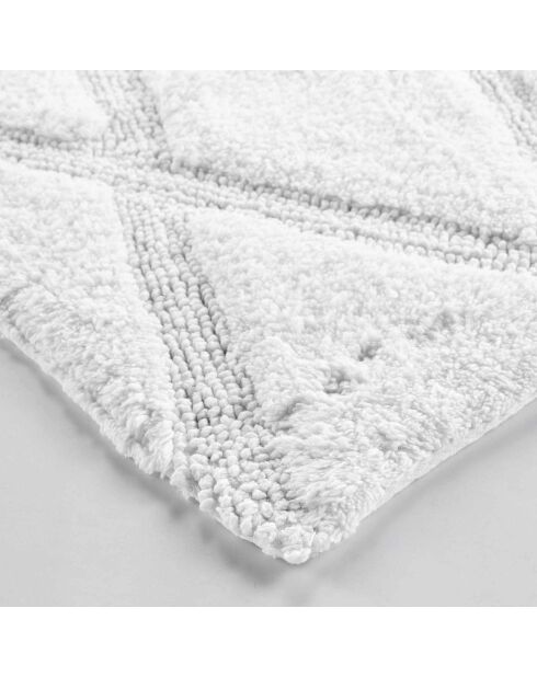 Tapis de bain coton tufte Thais blanc - 50x80 cm